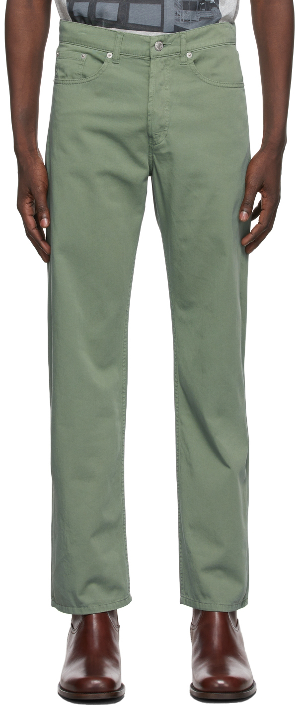 Dries Van Noten: Khaki Straight-Leg Trousers | SSENSE Canada