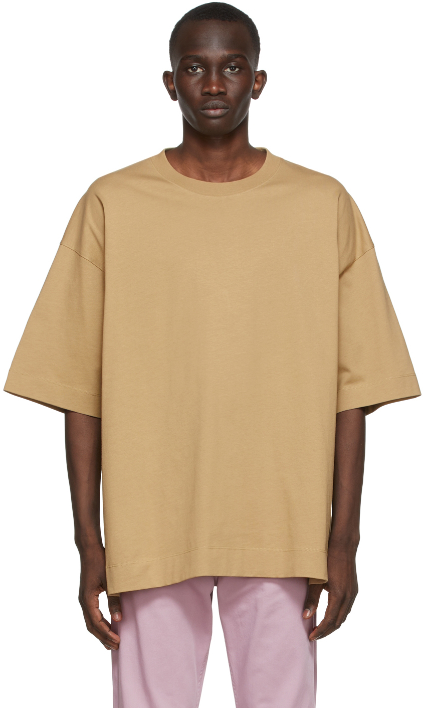 Beige Cotton T-shirt by Dries Van Noten on Sale