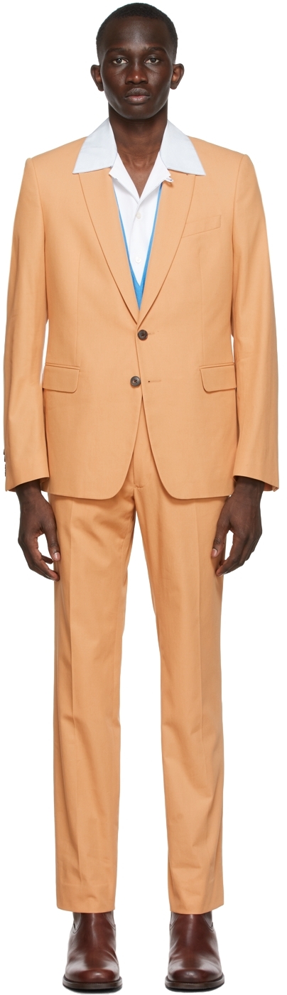 Orange Gabardine Suit SSENSE Men Clothing Suits 