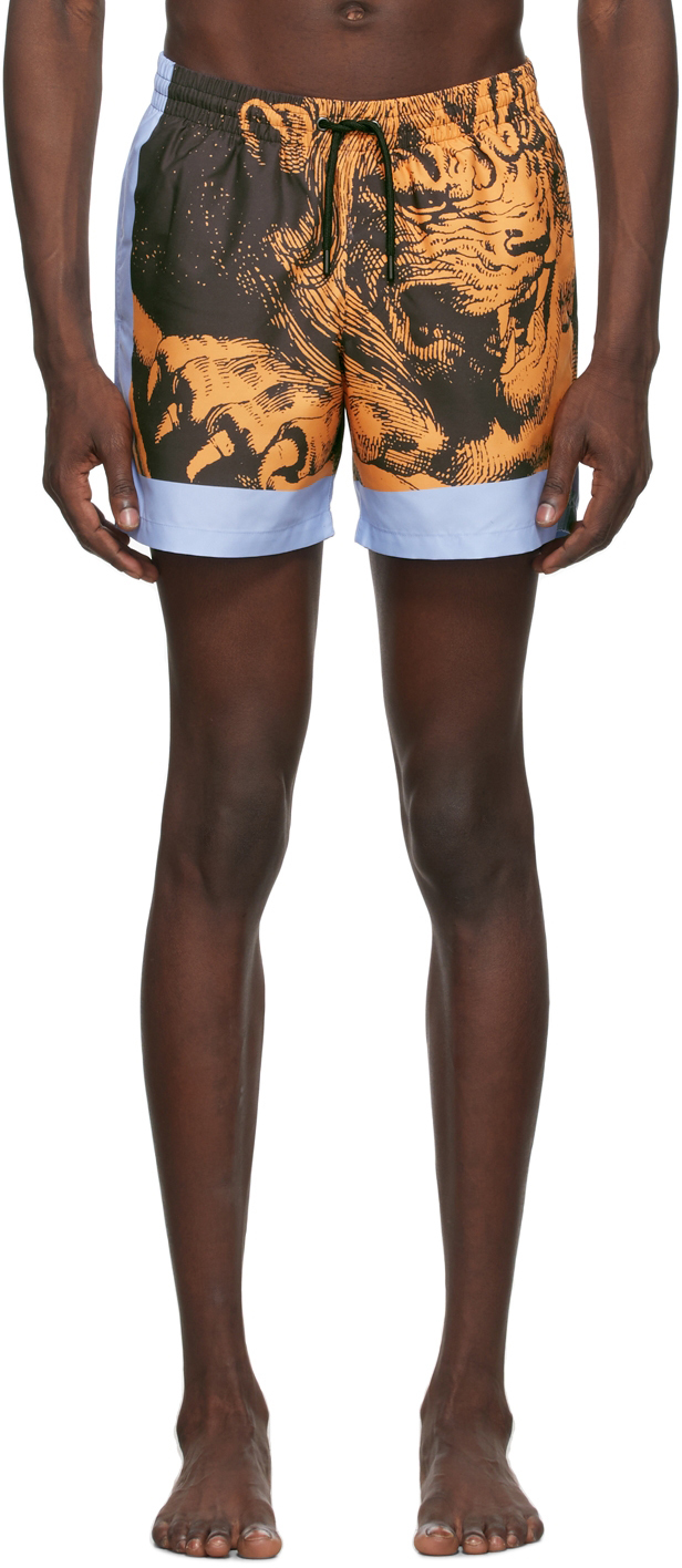 orange nylon shorts