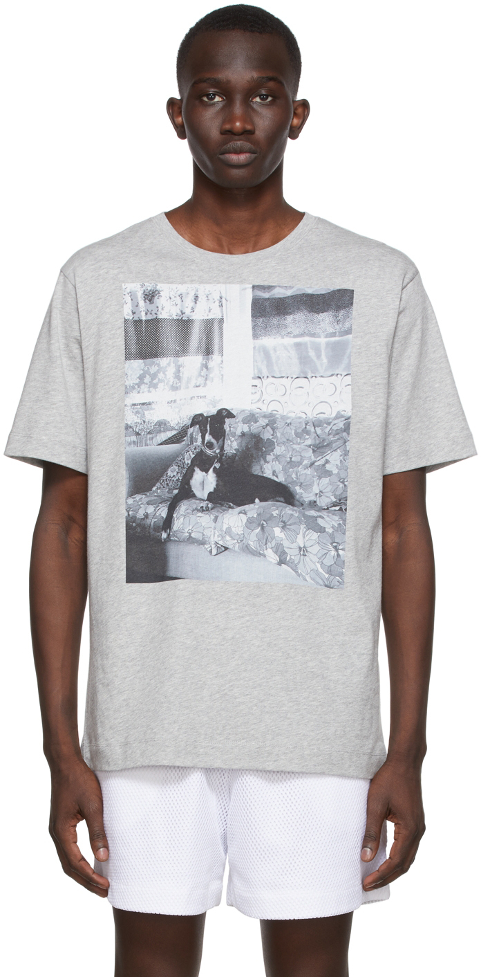Dries Van Noten Grey Graphic T-Shirt