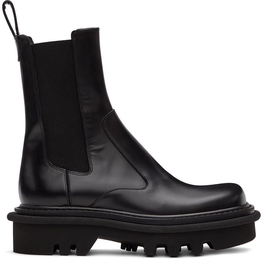 Dries Van Noten Black Leather Chelsea Boots In 900 Black | ModeSens
