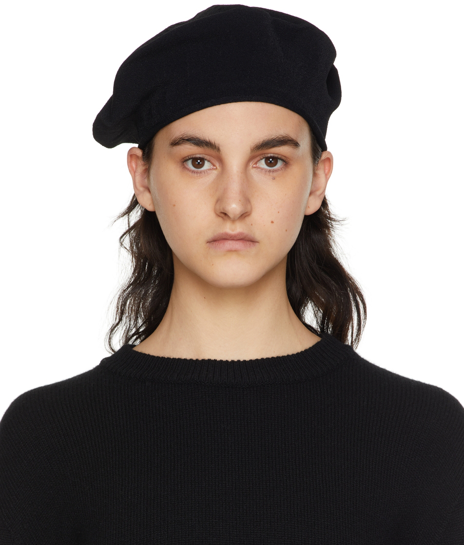 THE ROW BLACK GARION BERET