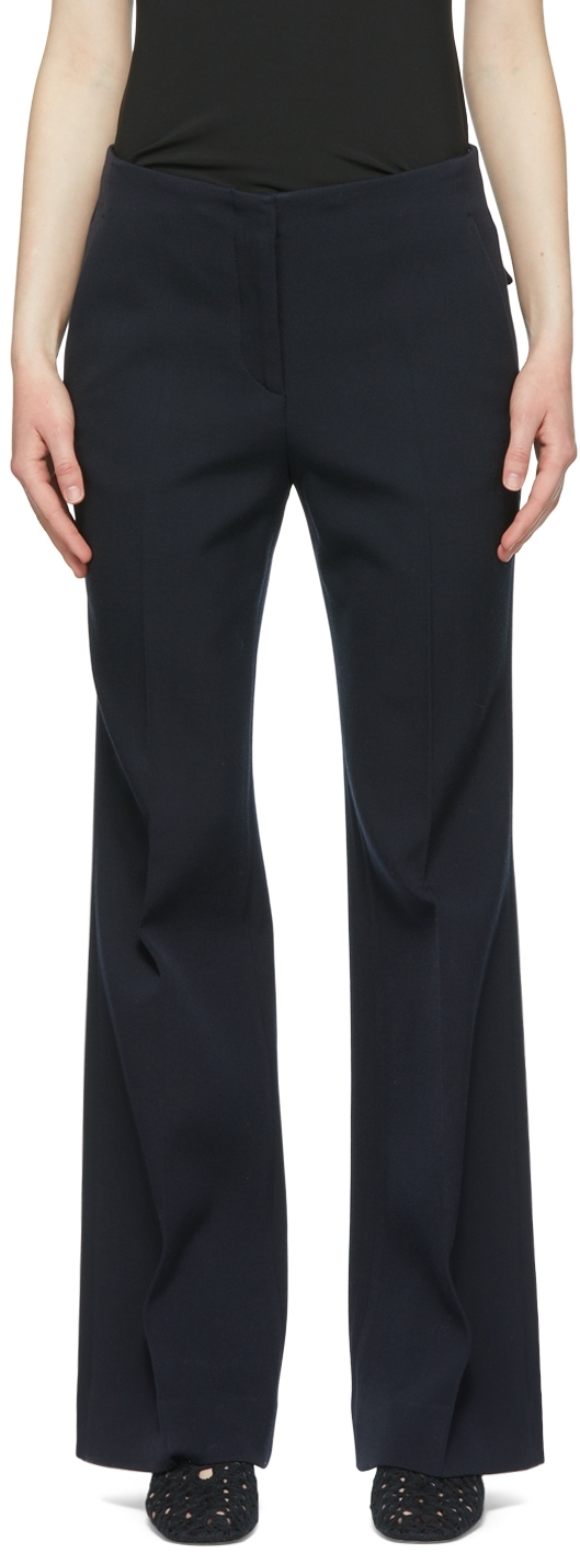 The Row Vasco Cotton-twill Tailored Trousers In Navy