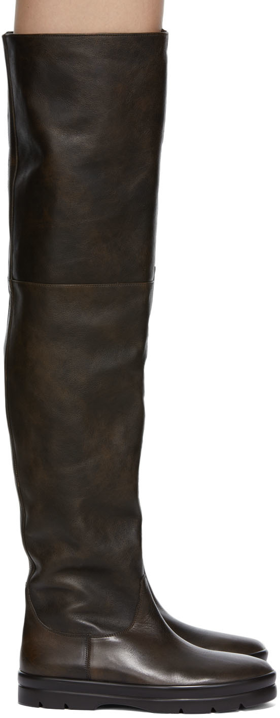 The Row Brown Billie Over-The-Knee Boots