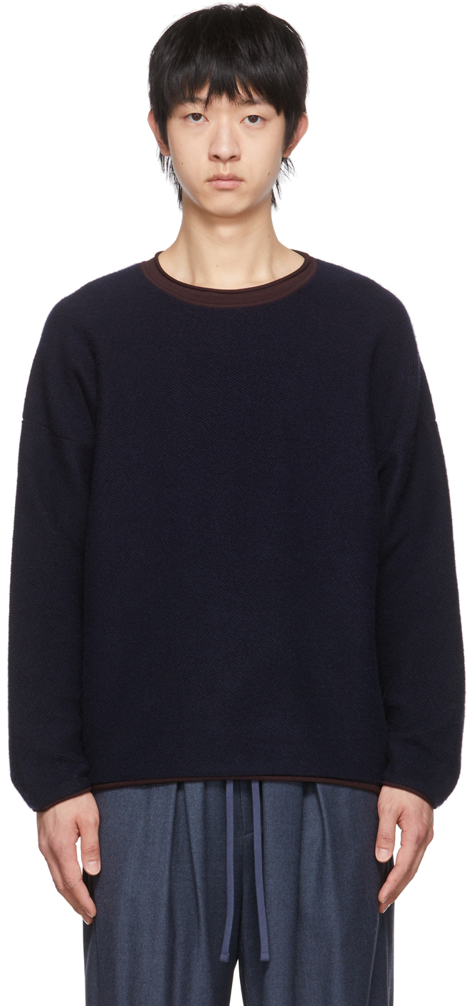 The Row Navy Ebbe Sweater In Drn Dark Navy