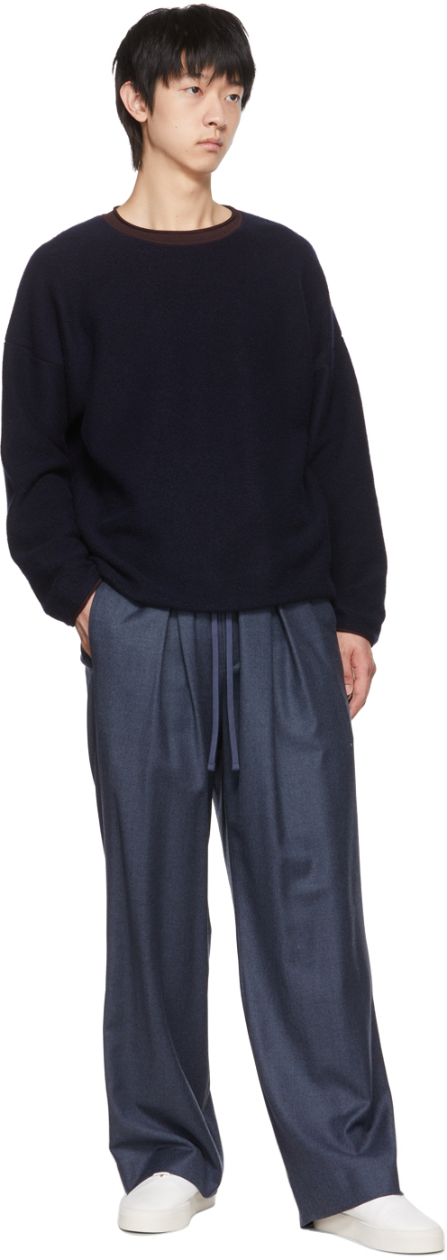 The Row Navy Ebbe Sweater In Drn Dark Navy