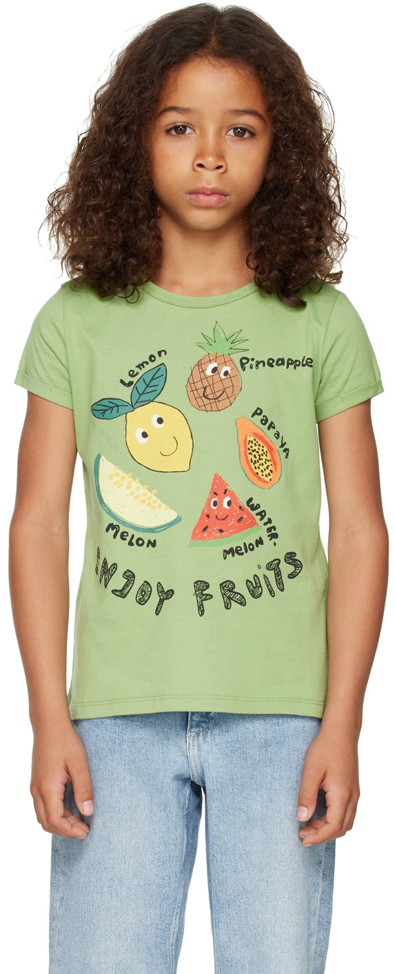 Nadadelazos Kids Green 'enjoy Fruits' T-shirt