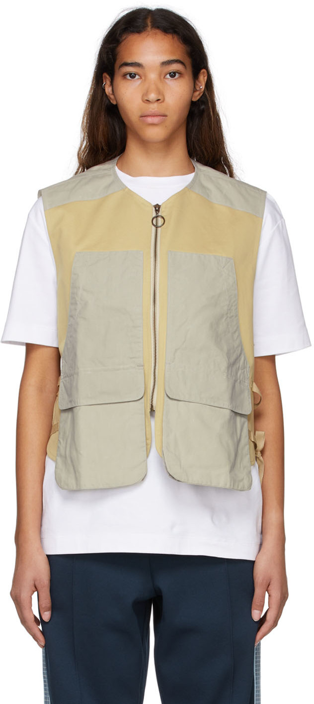 Nicholas Daley Beige Utility Vest In Khaki | ModeSens