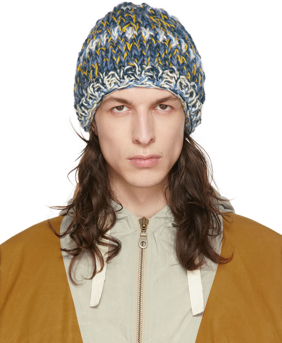 Nicholas Daley Blue & Green Hand-Crochet Bucket Hat | Smart Closet