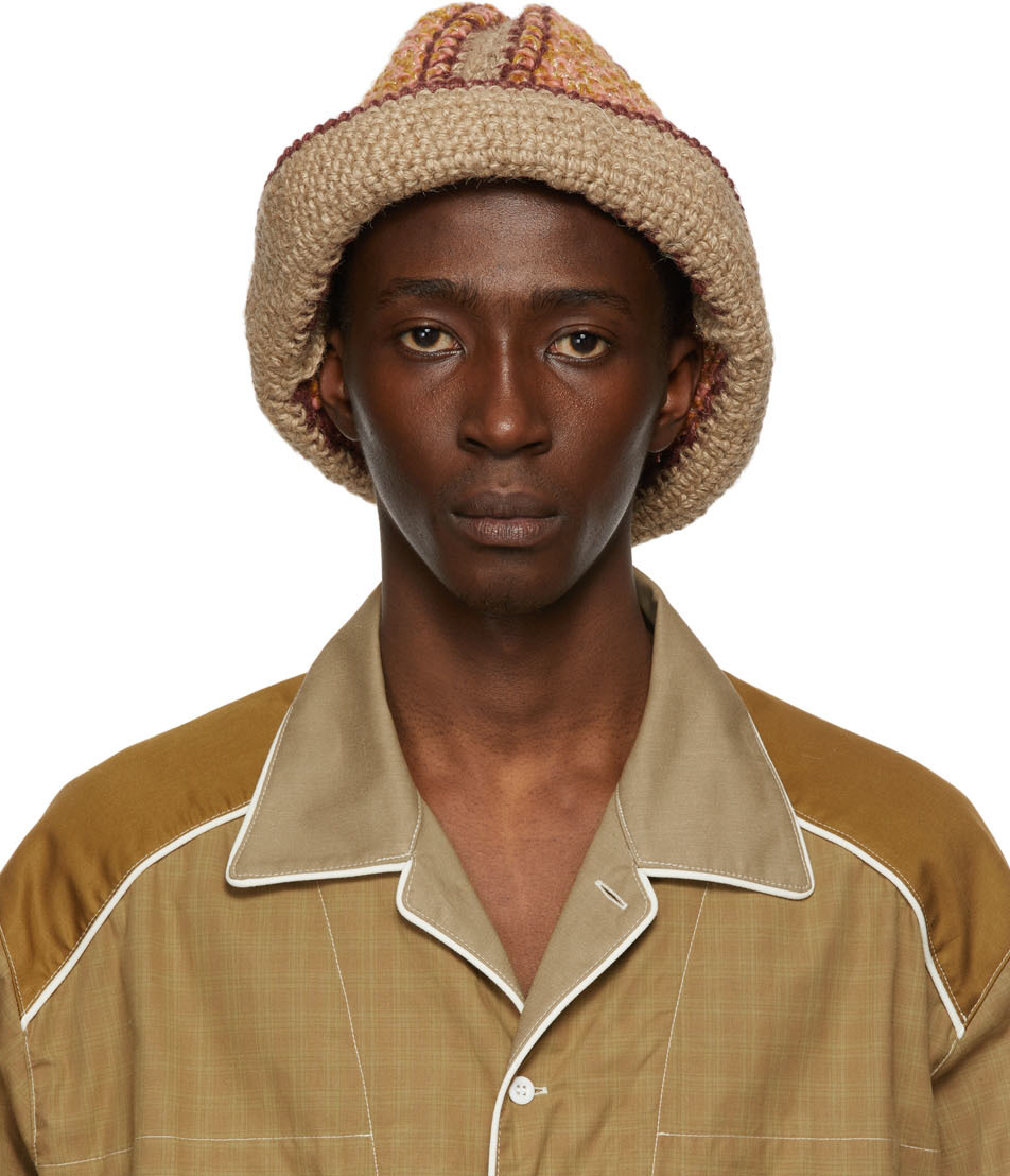 Orange Hand-Crochet Bucket Hat 