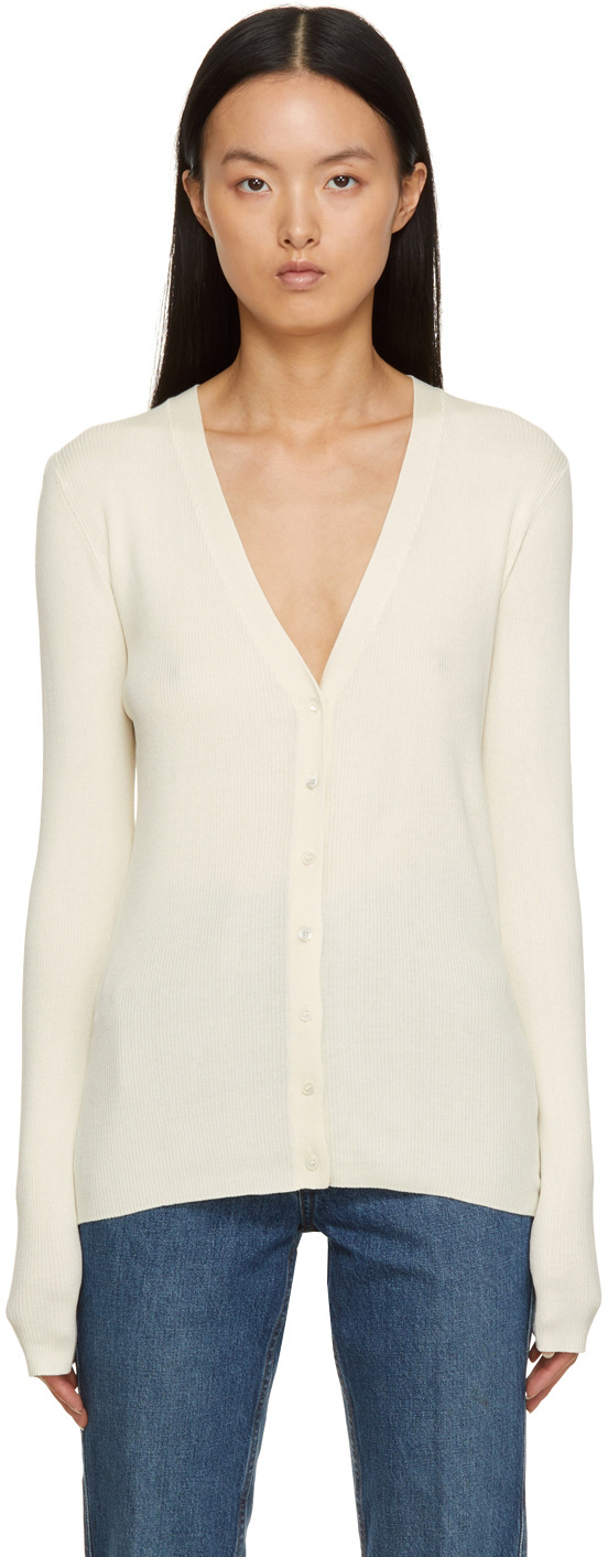 white silk cardigan