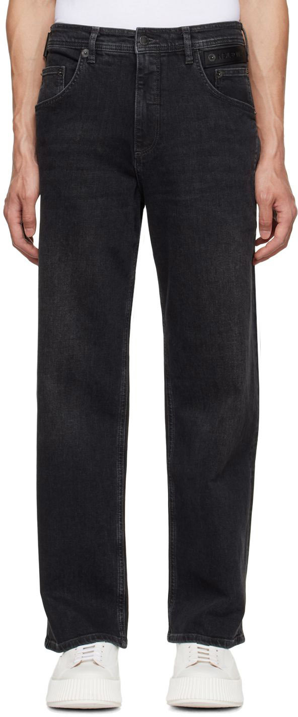 Exchangeable Huddle Giotto Dibondon Black Baggy Jeans by Neil Barrett on Sale
