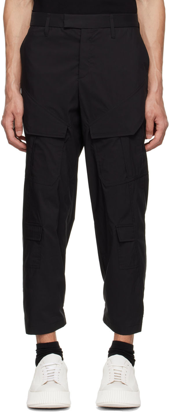 Short cargo en coton Coton Neil Barrett pour homme en coloris Noir Homme Vêtements Shorts Shorts fluides/cargo 