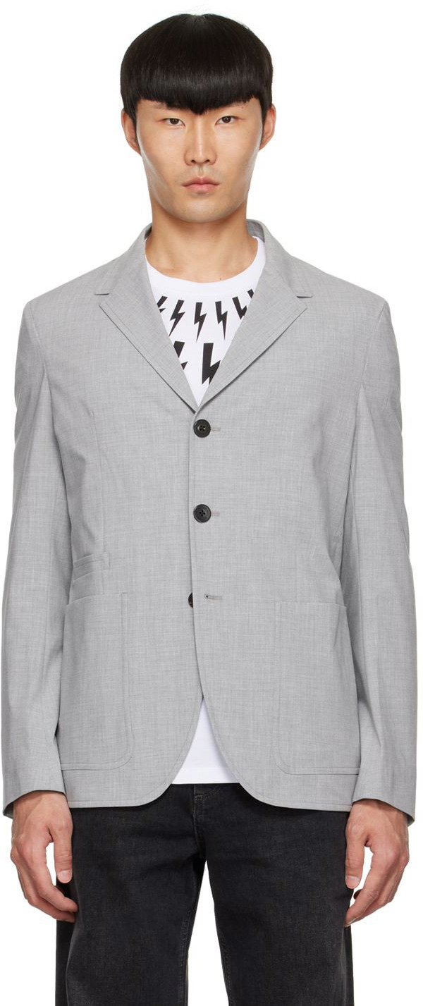 Gray Polyester Blazer