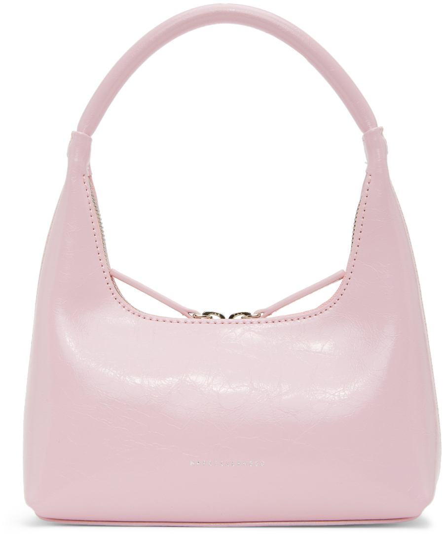 Pink Crinkled Leather Bag