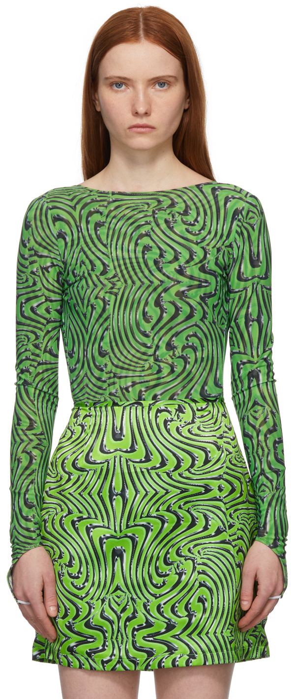SSENSE Exclusive Green Printed Bodysuit