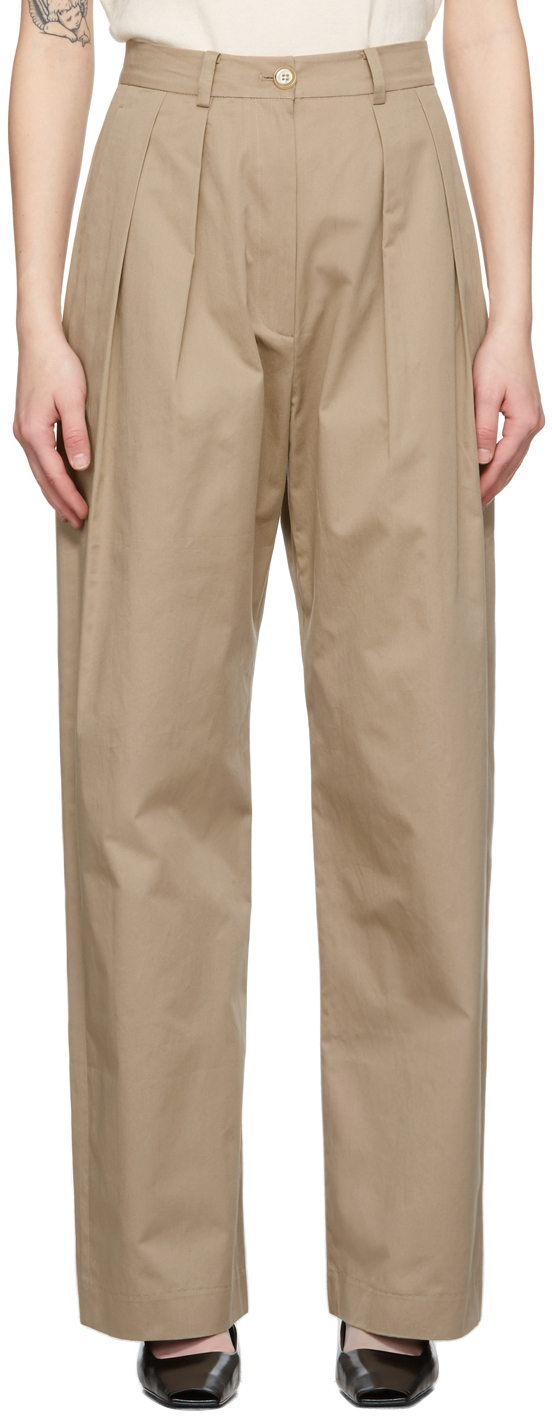 Arch The Beige Wide Leg Trousers