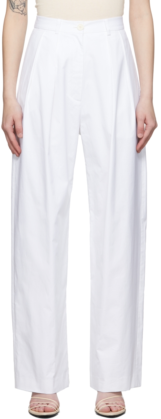 Arch The White Double Tuck Trousers