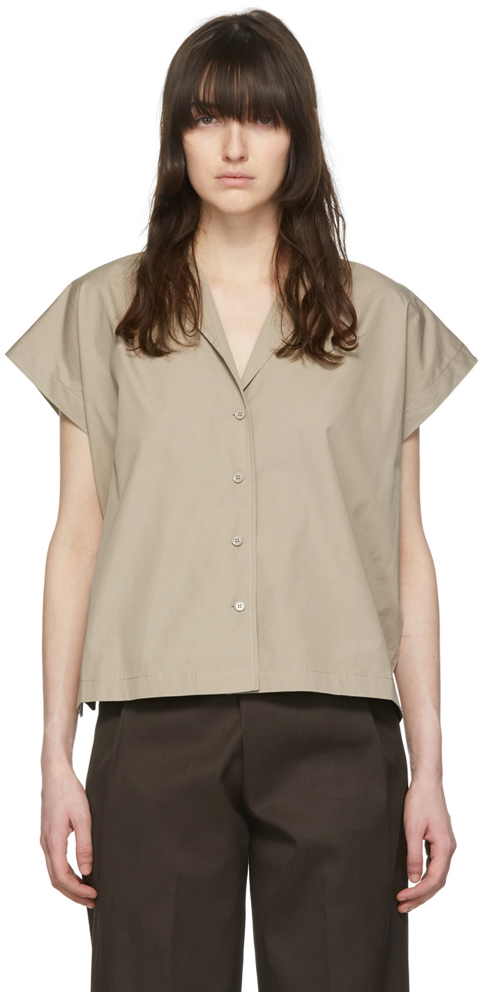 Arch The: Taupe Cotton Shirt | SSENSE Canada