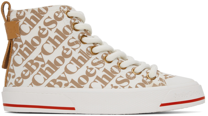 See by Chloé Off-White & Brown Aryana Sneakers