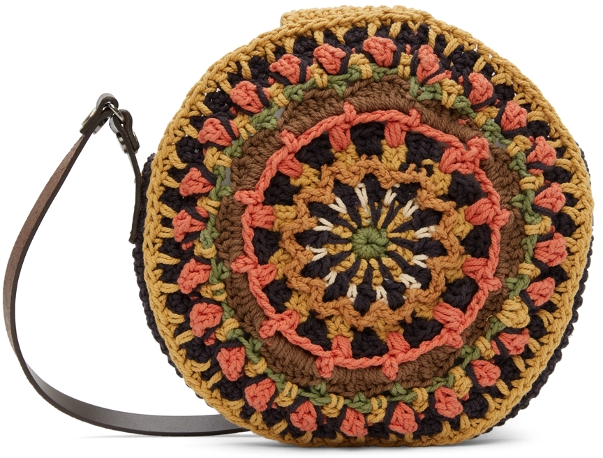 Multicolor Hand Crochet Tambourine Bag by Andersson Bell on Sale