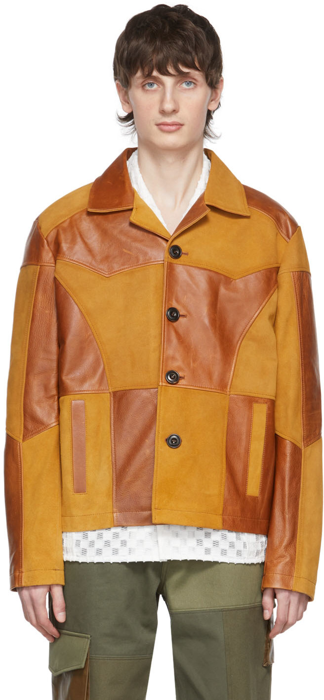 Andersson Bell: Brown Leather Jacket | SSENSE Canada