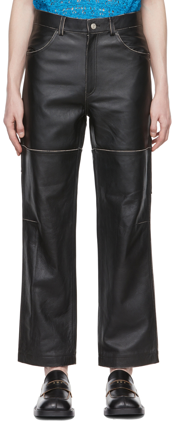 Andersson Bell SSENSE Exclusive Black Leather Pants