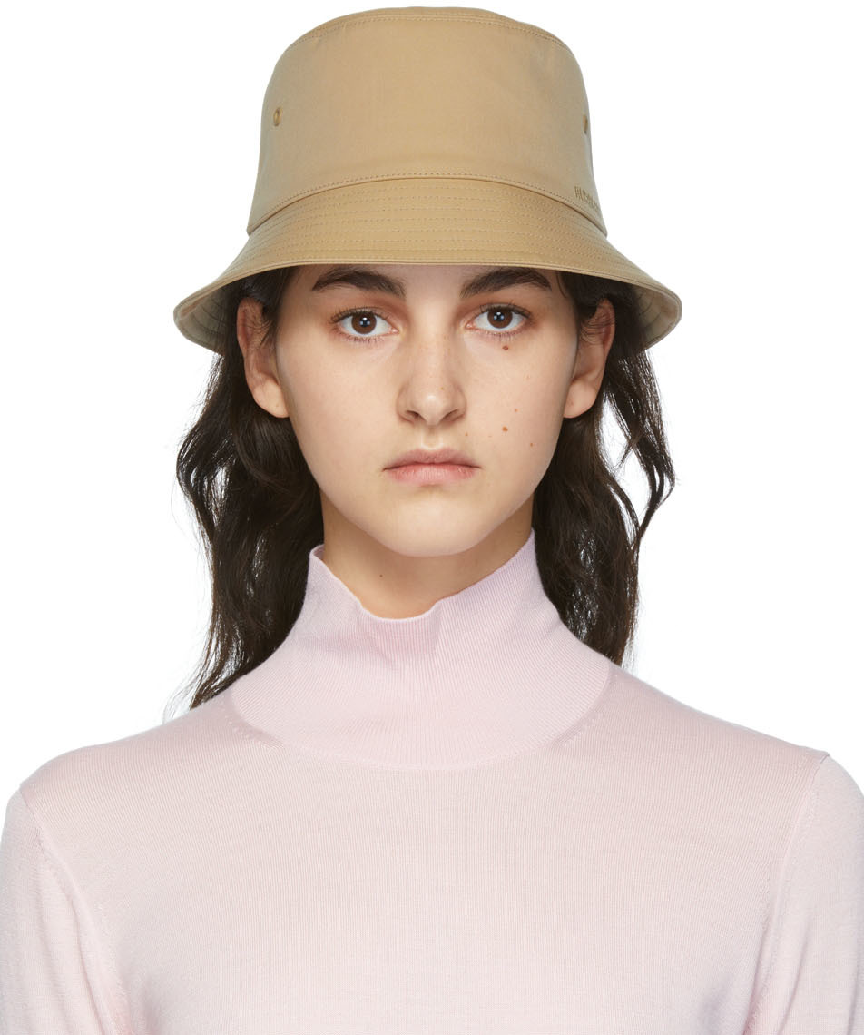 Burberry: Tan Logo Bucket Hat | SSENSE UK