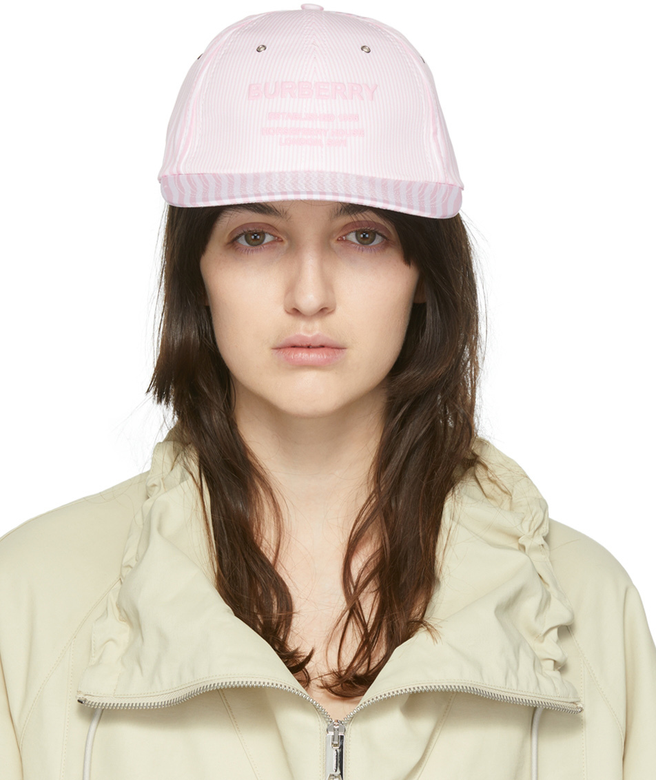 Pink & White Striped Horseferry Cap