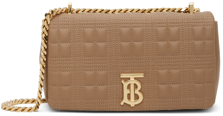 Burberry Beige Small Quilted Lola Bag