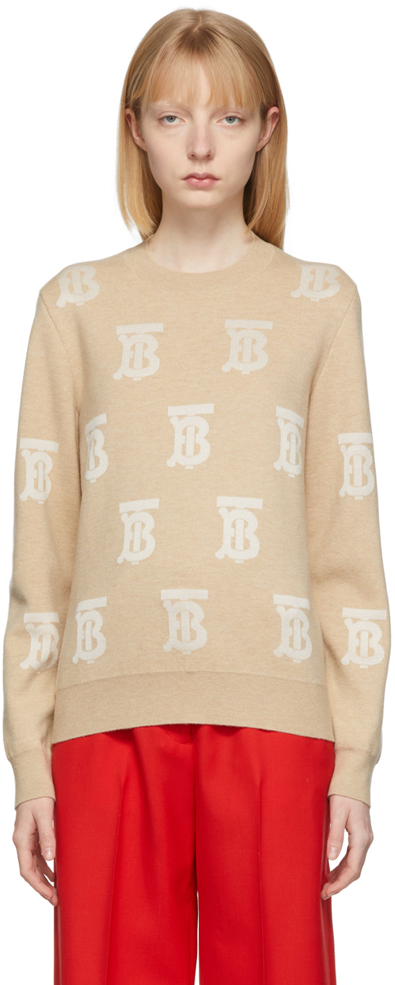 Burberry: Beige Wool Saskia Sweater | SSENSE