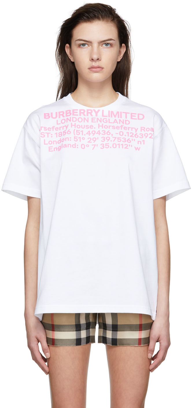Burberry: White Cotton T-Shirt | SSENSE