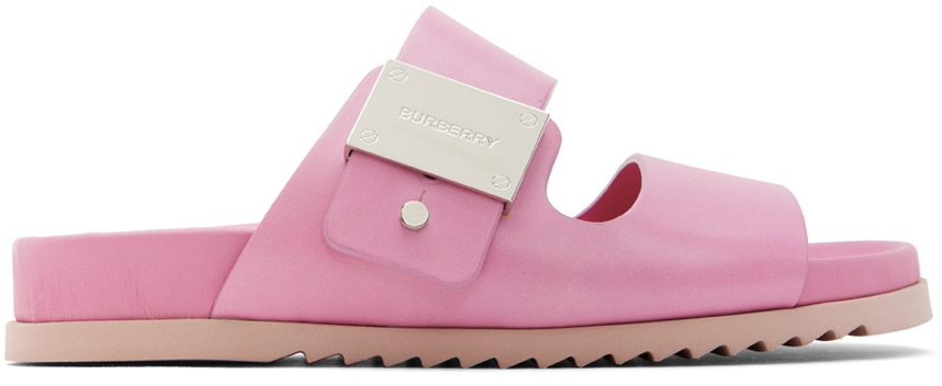 Burberry Pink Logo Detail Sandals