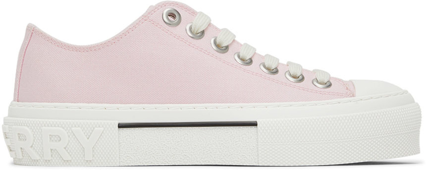 Burberry: Pink Organic Cotton Low-Top Sneakers | SSENSE