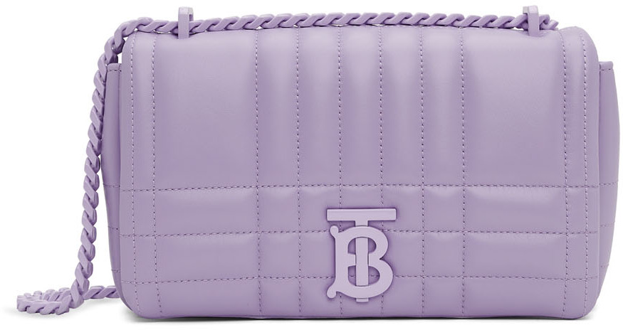Burberry Purple Quilted Small Lola Bag