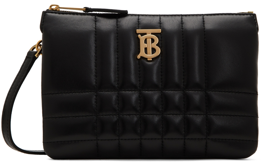 Burberry Black Quilted Lola Twin Pouch Bag