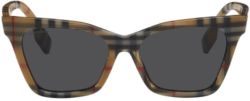 Burberry Beige Check Square Sunglasses