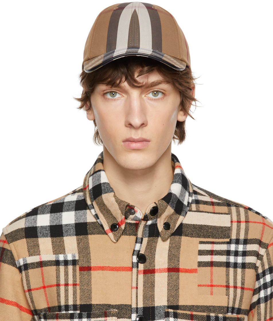 Burberry: Brown Giant Check Cap | SSENSE