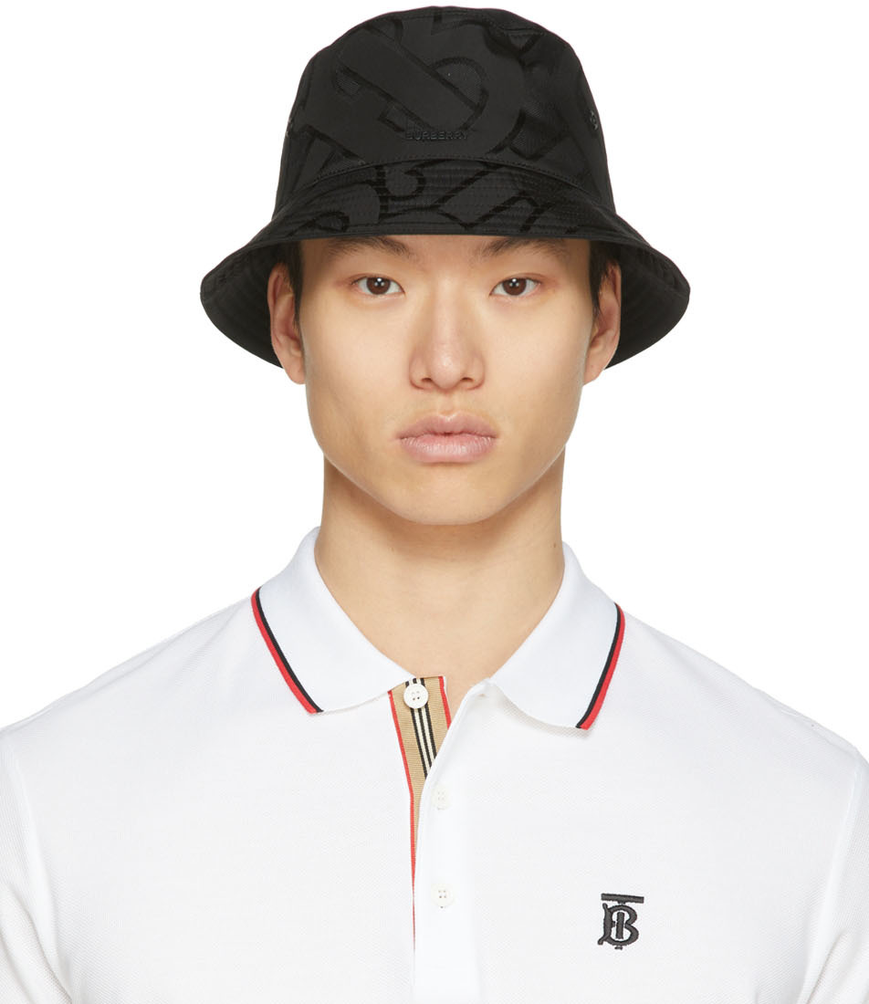 Reversible Icon Stripe Cotton Bucket Hat in Archive Beige/black