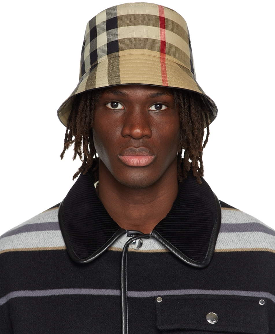 Burberry: Beige Location Print Bucket Hat | SSENSE Canada