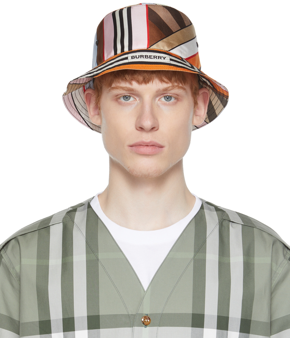 Wauw satire Geschatte Burberry: Multicolor Stripe Bucket Hat | SSENSE
