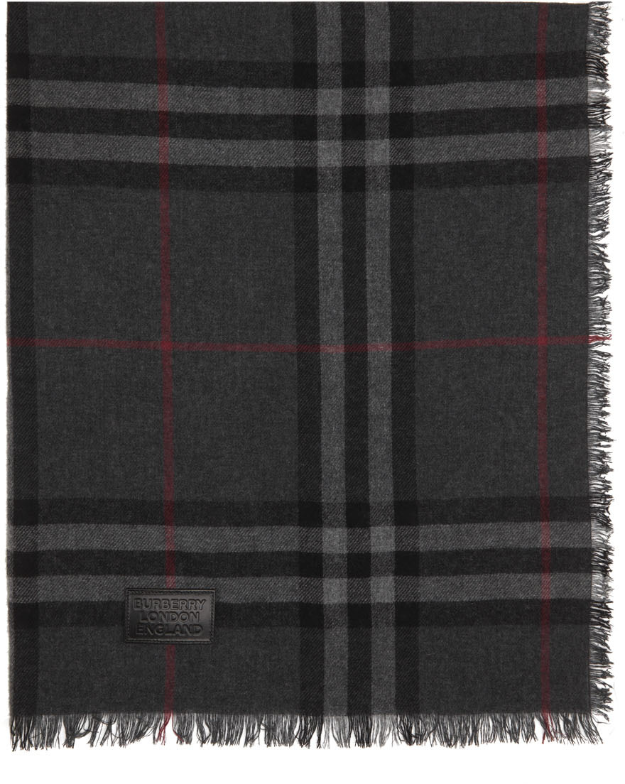 burberry scarf charcoal