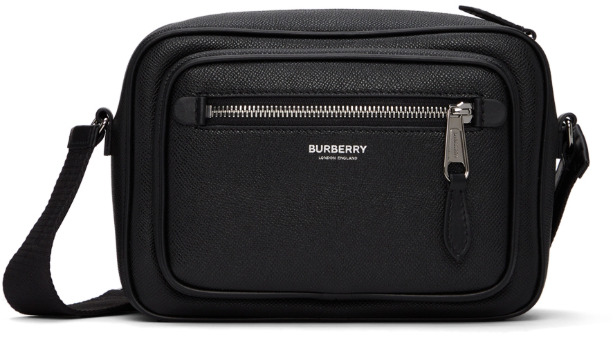 Burberry: Black Leather Crossbody Bag | SSENSE