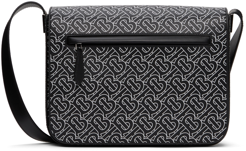 Burberry Black Monogram Messenger Bag SSENSE