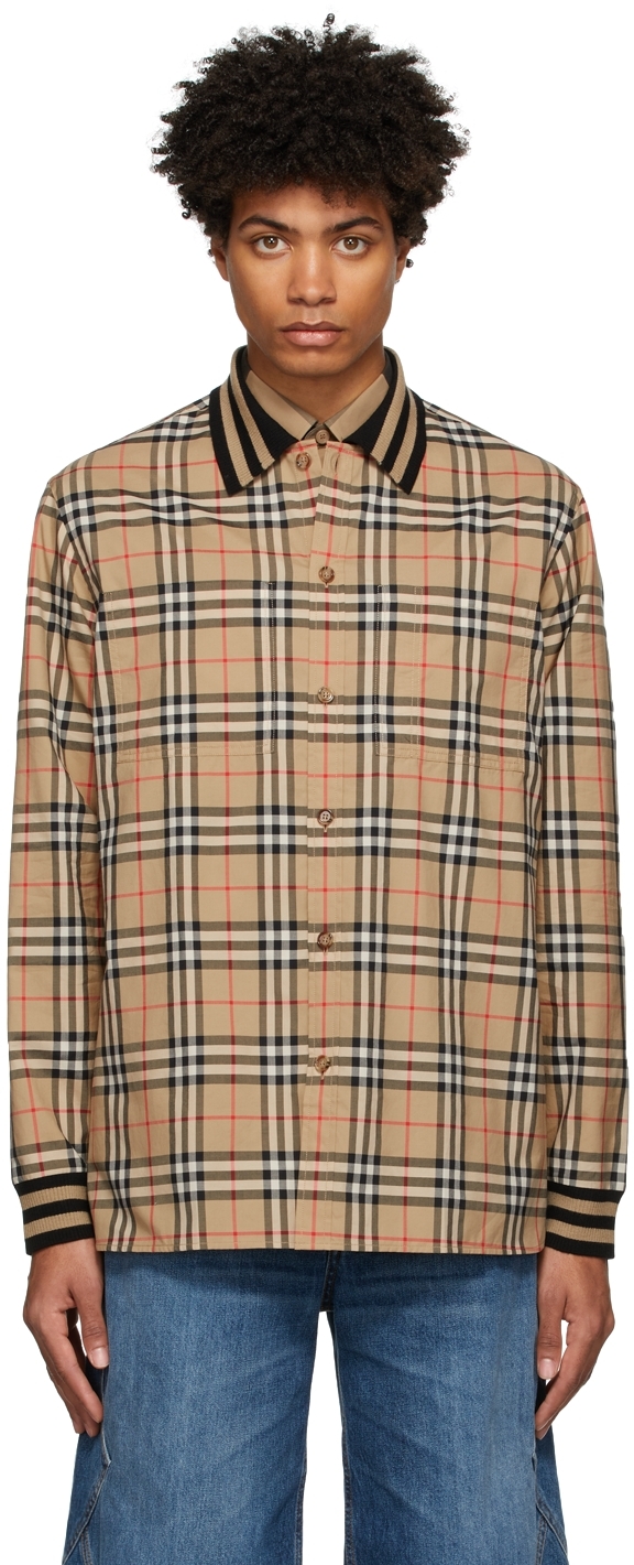 Burberry Beige Checked Shirt