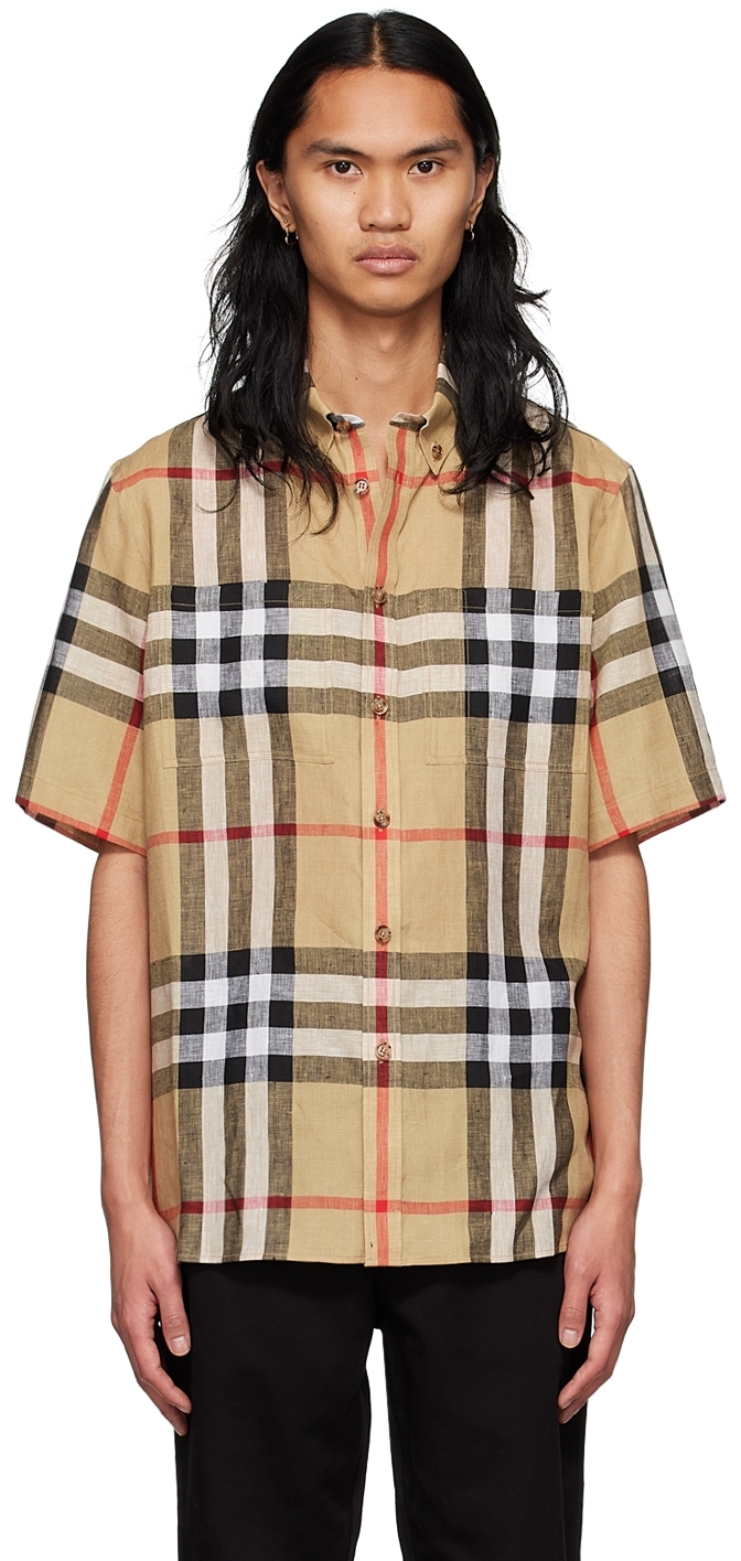 Beige Vintage Check Shirt