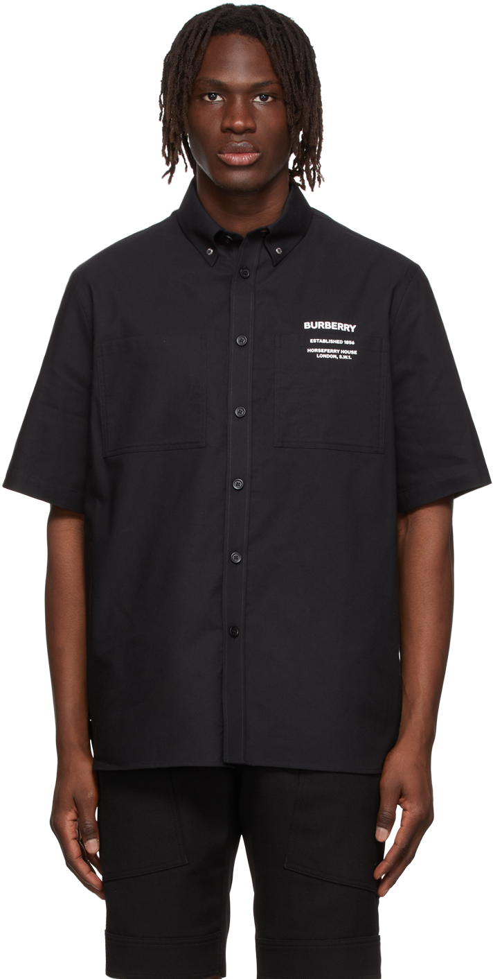 Burberry: Black Horseferry Shirt | SSENSE