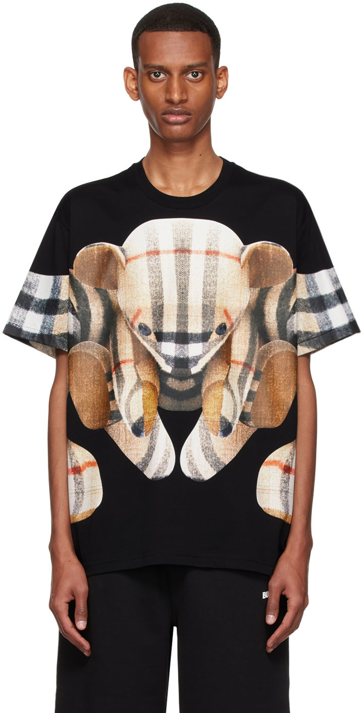 Burberry: Black Daryl T-Shirt | SSENSE