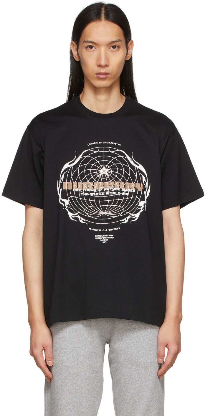 Burberry Black Globe Graphic T-Shirt